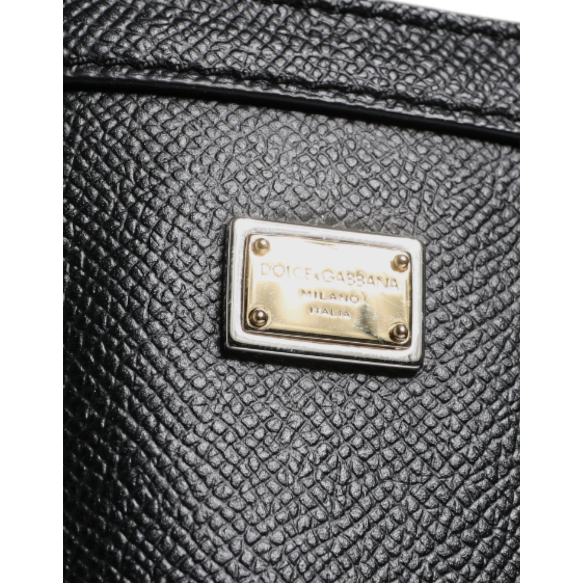 Dolce &amp; Gabbana Black Leather Miss Escape Shopping Tote Bag