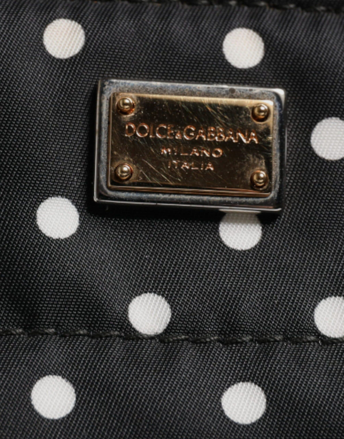 Dolce & Gabbana Black PolkaDot Nylon Shoulder Baby Tote Diaper Bag