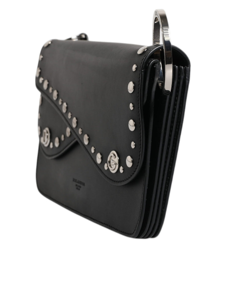 Dolce & Gabbana Black Small Leather Studded Shoulder Crossbody Bag