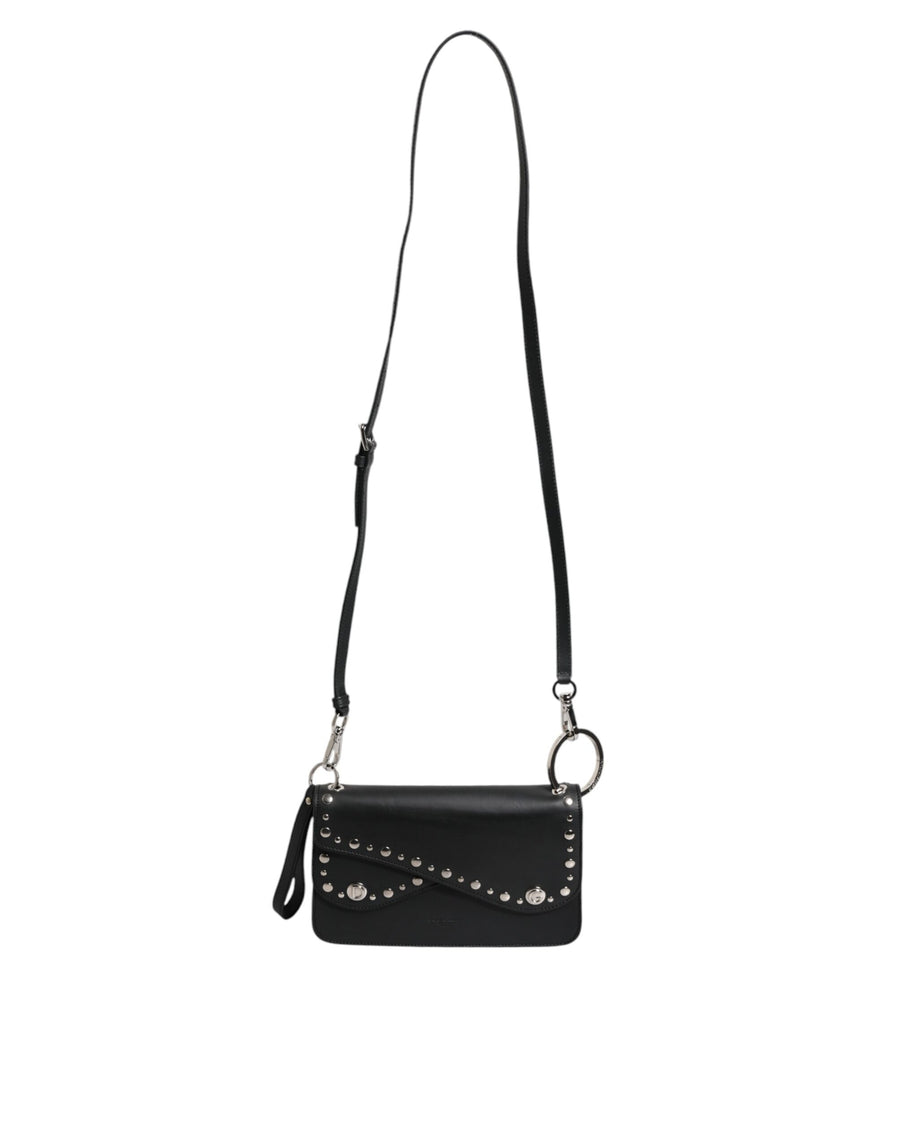 Dolce & Gabbana Black Small Leather Studded Shoulder Crossbody Bag