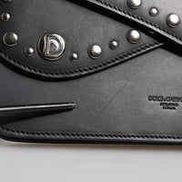 Dolce & Gabbana Black Small Leather Studded Shoulder Crossbody Bag