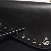 Dolce & Gabbana Black Small Leather Studded Shoulder Crossbody Bag