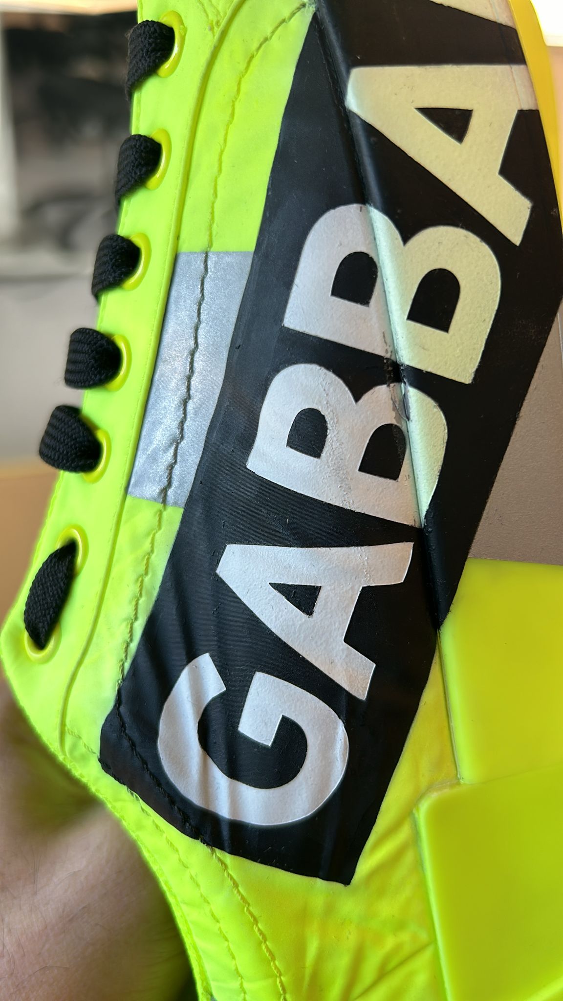 Dolce &amp; Gabbana Neon Green Logo Tape Low Top Sneakers Shoes