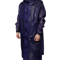 Dolce & Gabbana Dark Blue Cotton Hooded Men Raincoat Jacket