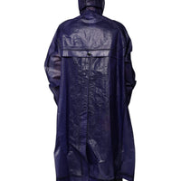 Dolce & Gabbana Dark Blue Cotton Hooded Men Raincoat Jacket