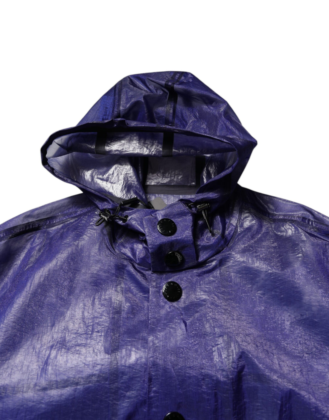 Dolce & Gabbana Dark Blue Cotton Hooded Men Raincoat Jacket