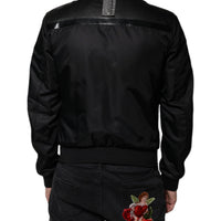 Dolce & Gabbana Black Lambskin Full Zip Biker Blouson Jacket