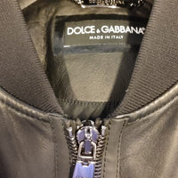 Dolce & Gabbana Black Lambskin Full Zip Biker Blouson Jacket