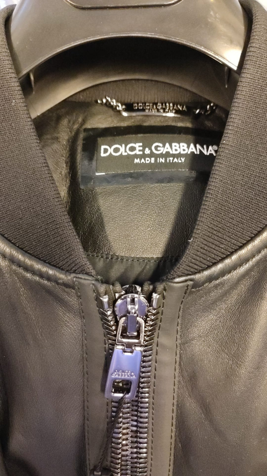 Dolce & Gabbana Black Lambskin Full Zip Biker Blouson Jacket