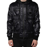 Dolce & Gabbana Black Nylon Hooded Full Zip Blouson Jacket