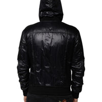 Dolce & Gabbana Black Nylon Hooded Full Zip Blouson Jacket