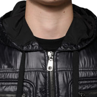 Dolce & Gabbana Black Nylon Hooded Full Zip Blouson Jacket