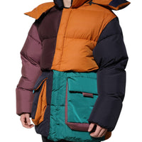 Dolce & Gabbana Multicolor Quilted Hooded Puffer Jacket