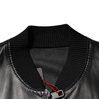 Dolce & Gabbana Black Lambskin Full Zip Biker Blouson Jacket