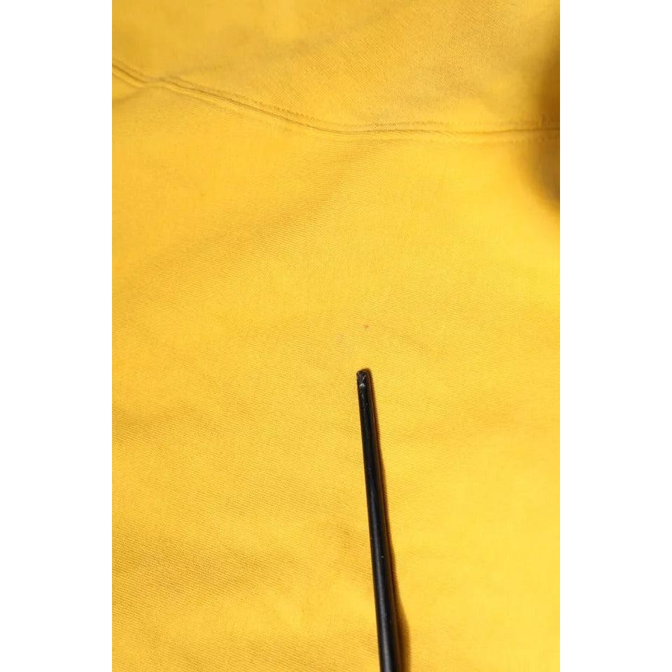 Dolce &amp; Gabbana Yellow Logo Full Zip Hooded Sweatshirt Sweater