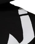 Dolce & Gabbana Black White Logo Hooded Sweatshirt Sweater