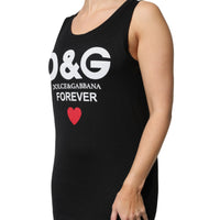 Dolce & Gabbana Black White DG Logo Sleeveless Tank Top