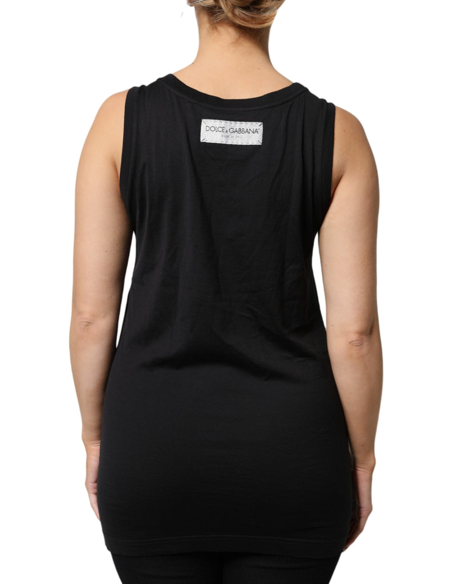 Dolce & Gabbana Black White DG Logo Sleeveless Tank Top