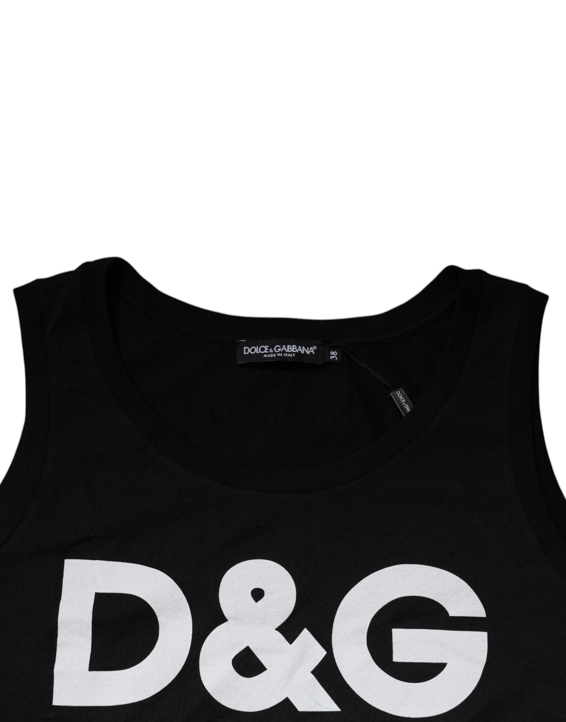 Dolce & Gabbana Black White DG Logo Sleeveless Tank Top