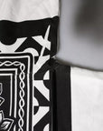 Dolce & Gabbana White Black Print Cotton Sweatshirt Sweater