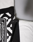 Dolce & Gabbana White Black Print Cotton Sweatshirt Sweater