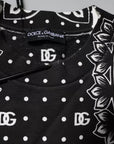 Dolce & Gabbana White Black Print Cotton Sweatshirt Sweater