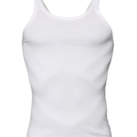 Dolce & Gabbana Ivory Cotton Sleeveless Round Neck Tank T-shirt