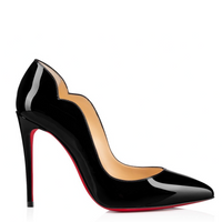 Christian Louboutin Black Patent Leather Hot Chick Pumps 100