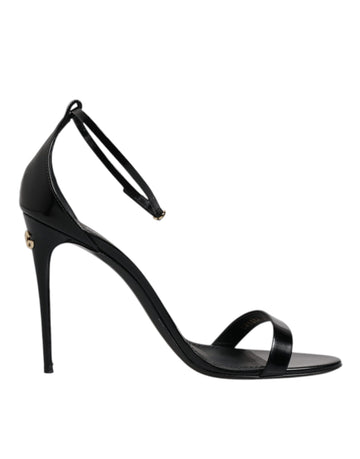 Dolce & Gabbana Black KEIRA Heels Ankle Strap Sandals Shoes