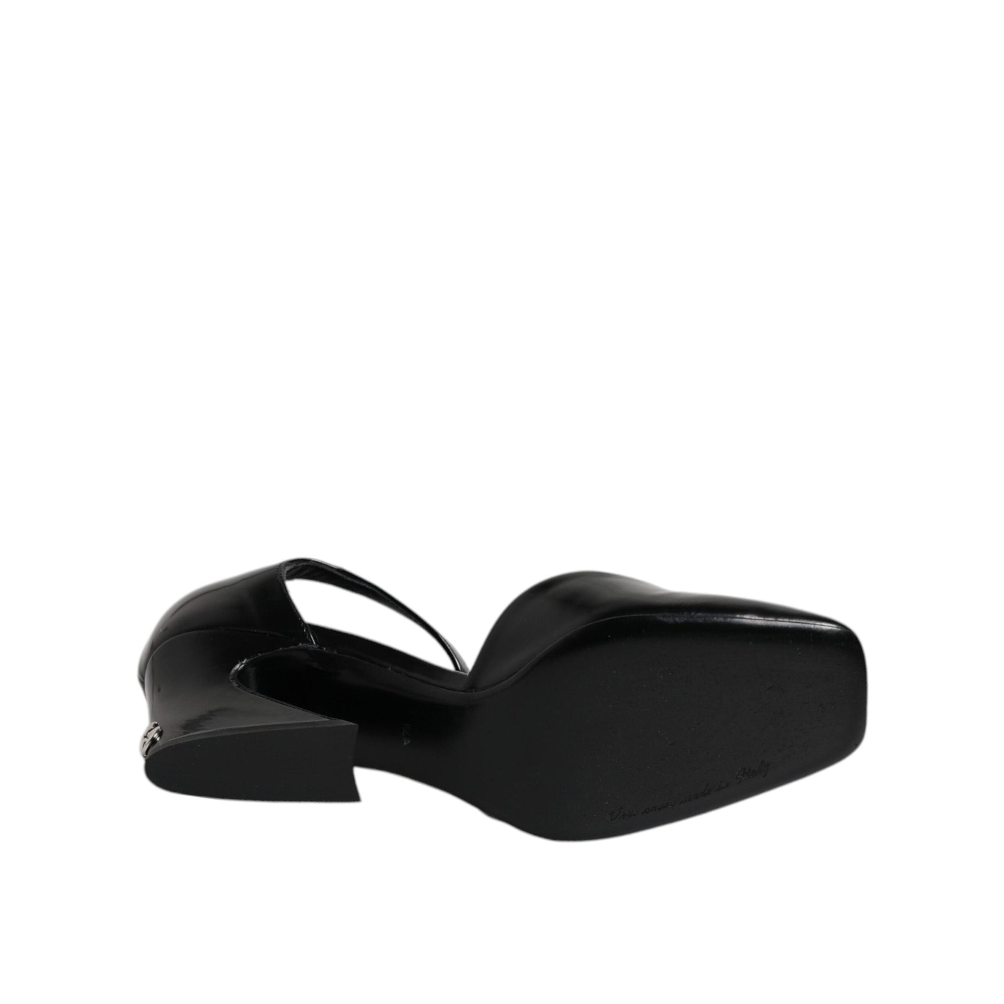 Dolce &amp; Gabbana Black Leather Jackie Ankle Strap Sandals Shoes