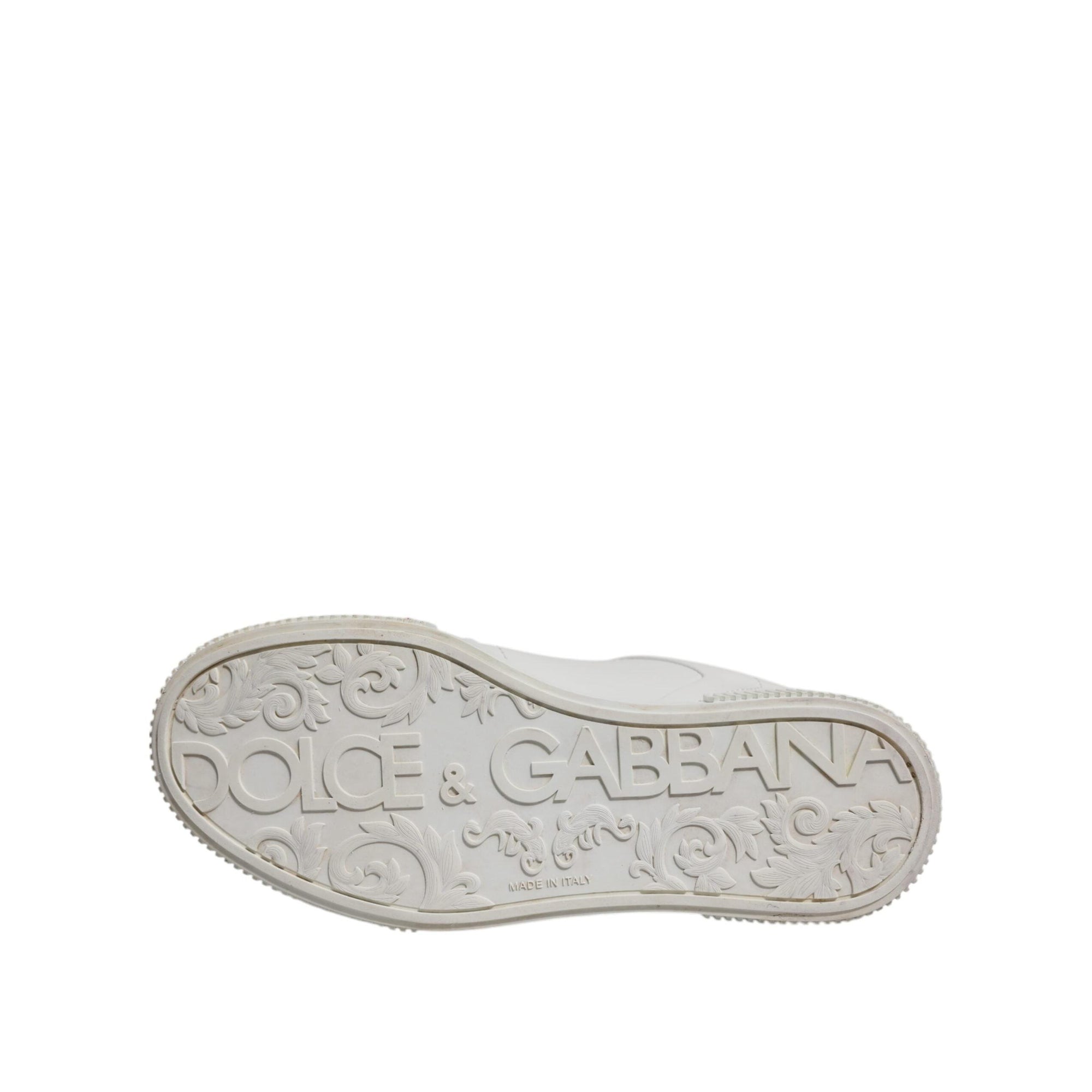 Dolce &amp; Gabbana White Miami Leather Low Top Sneakers Shoes