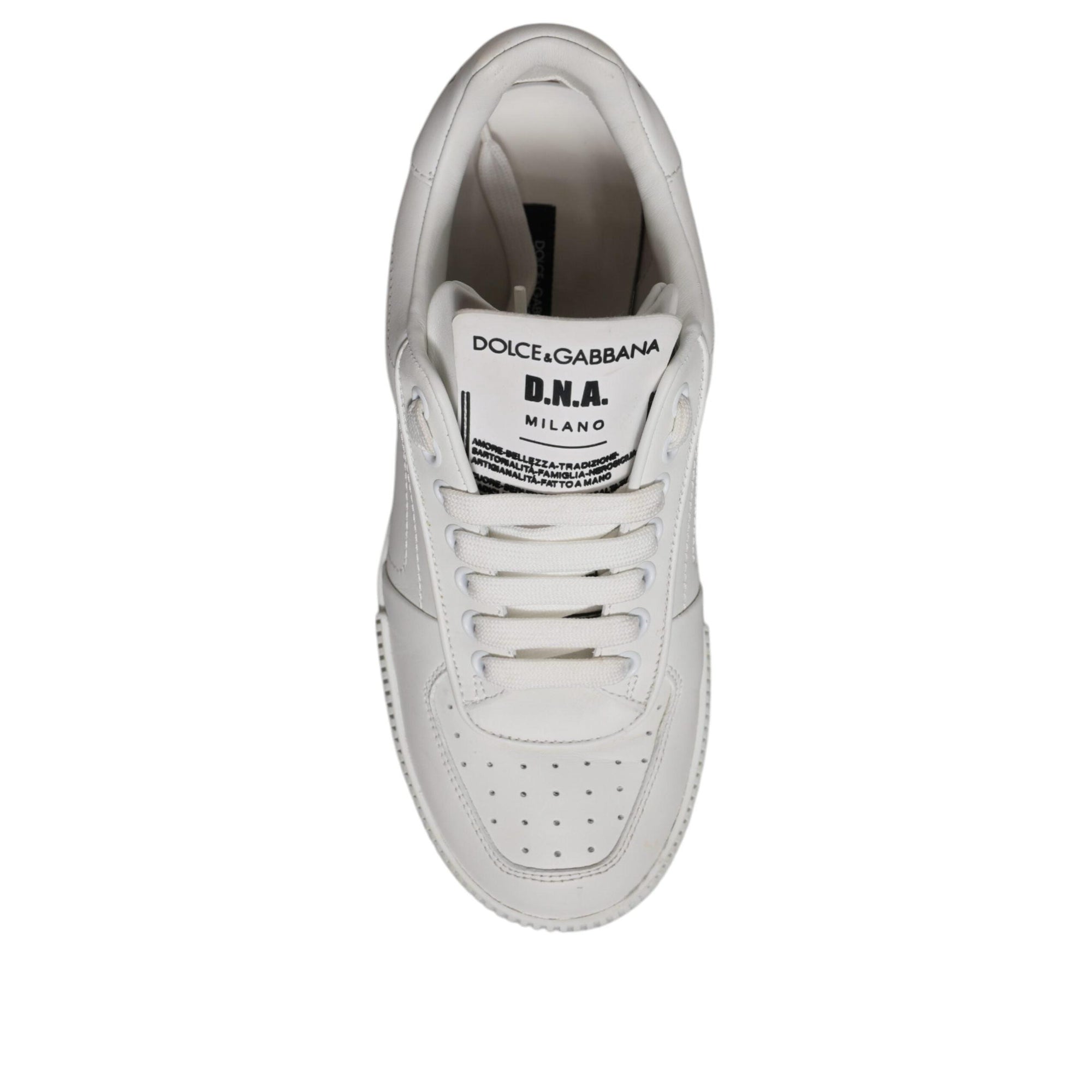 Dolce &amp; Gabbana White Miami Leather Low Top Sneakers Shoes