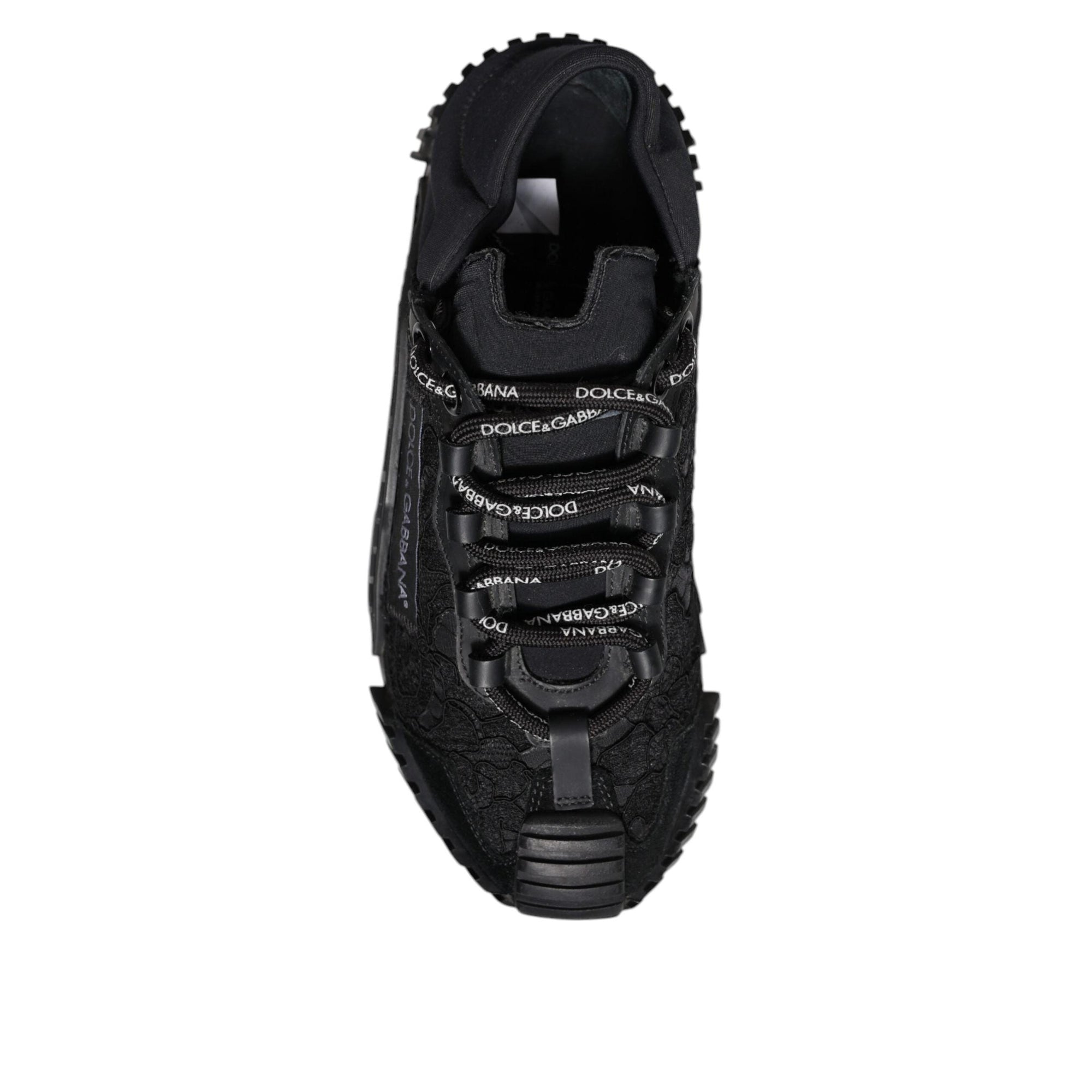 Dolce &amp; Gabbana Black Nylon Low Top NS1 Sneakers Shoes
