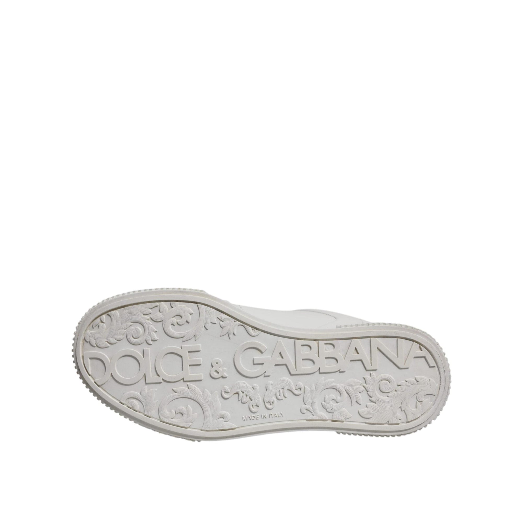 Dolce &amp; Gabbana White Miami Leather Low Top Sneakers Shoes