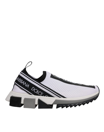 Dolce & Gabbana White Black Slip On Sorrento Sneakers Shoes