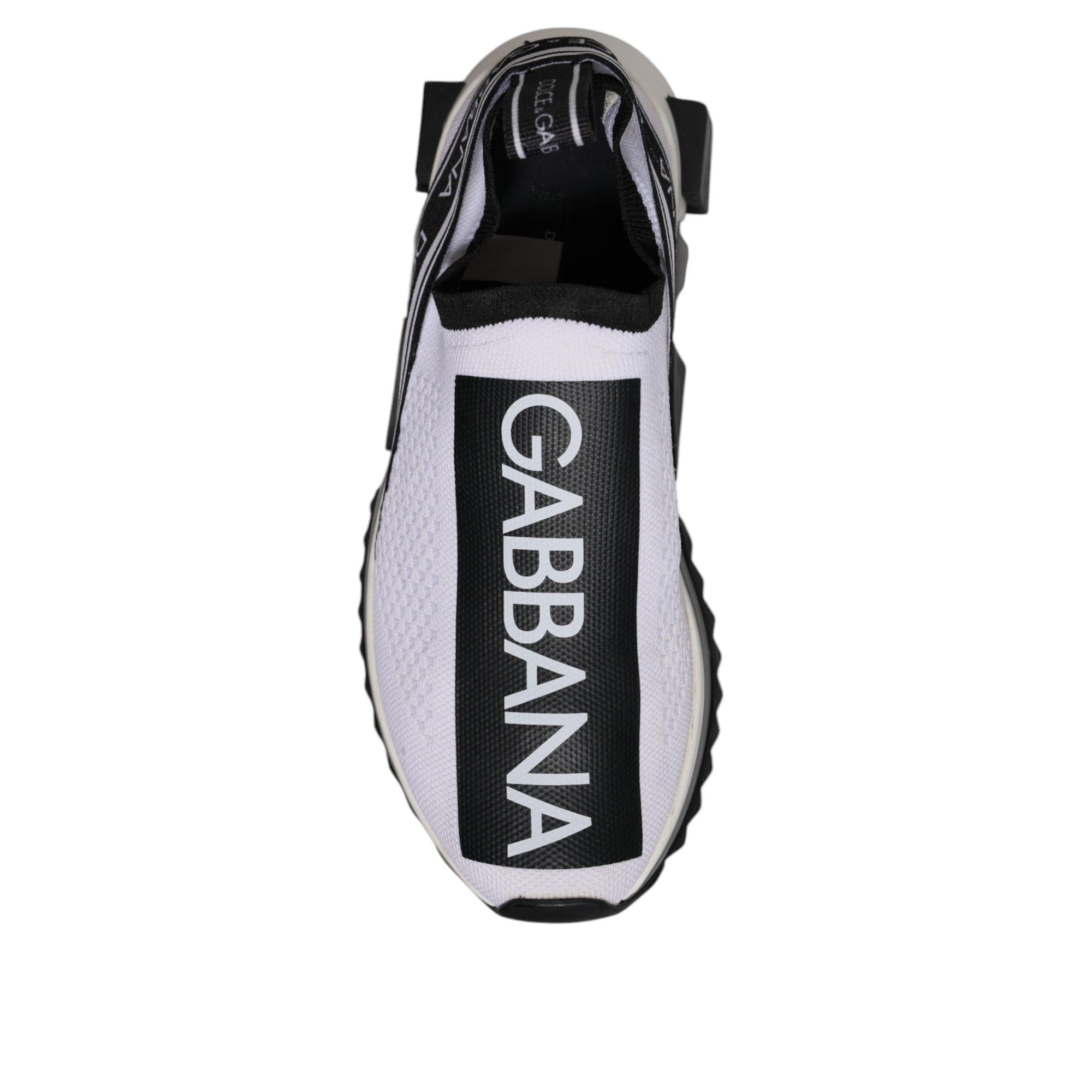 Dolce &amp; Gabbana White Black Slip On Sorrento Sneakers Shoes