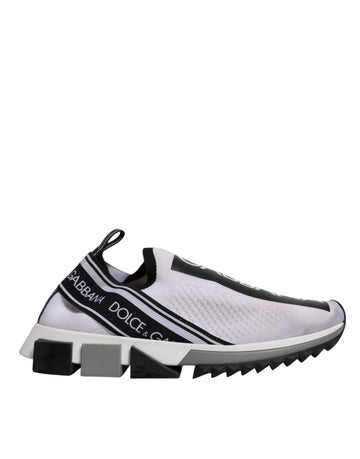 Dolce & Gabbana White Black Slip On Sorrento Sneakers Shoes