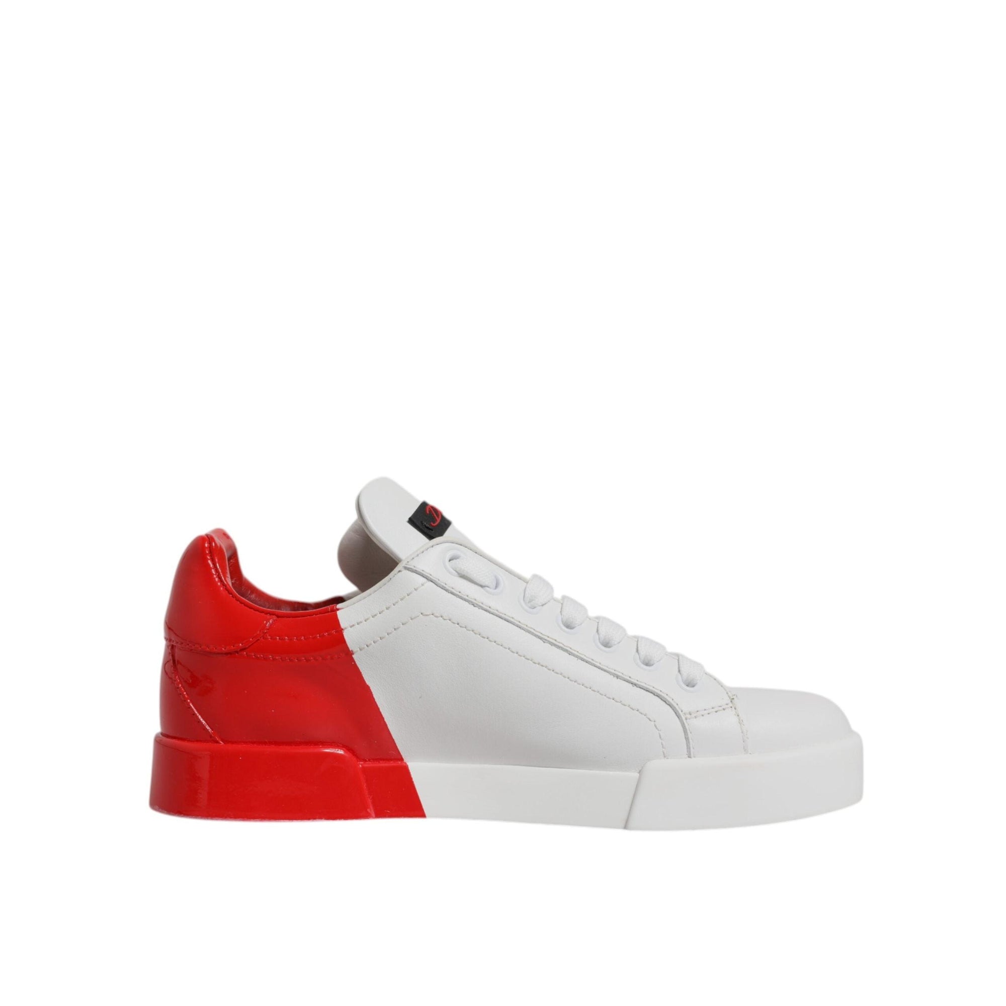 Dolce &amp; Gabbana White Red Logo Portofino Sneakers Shoes