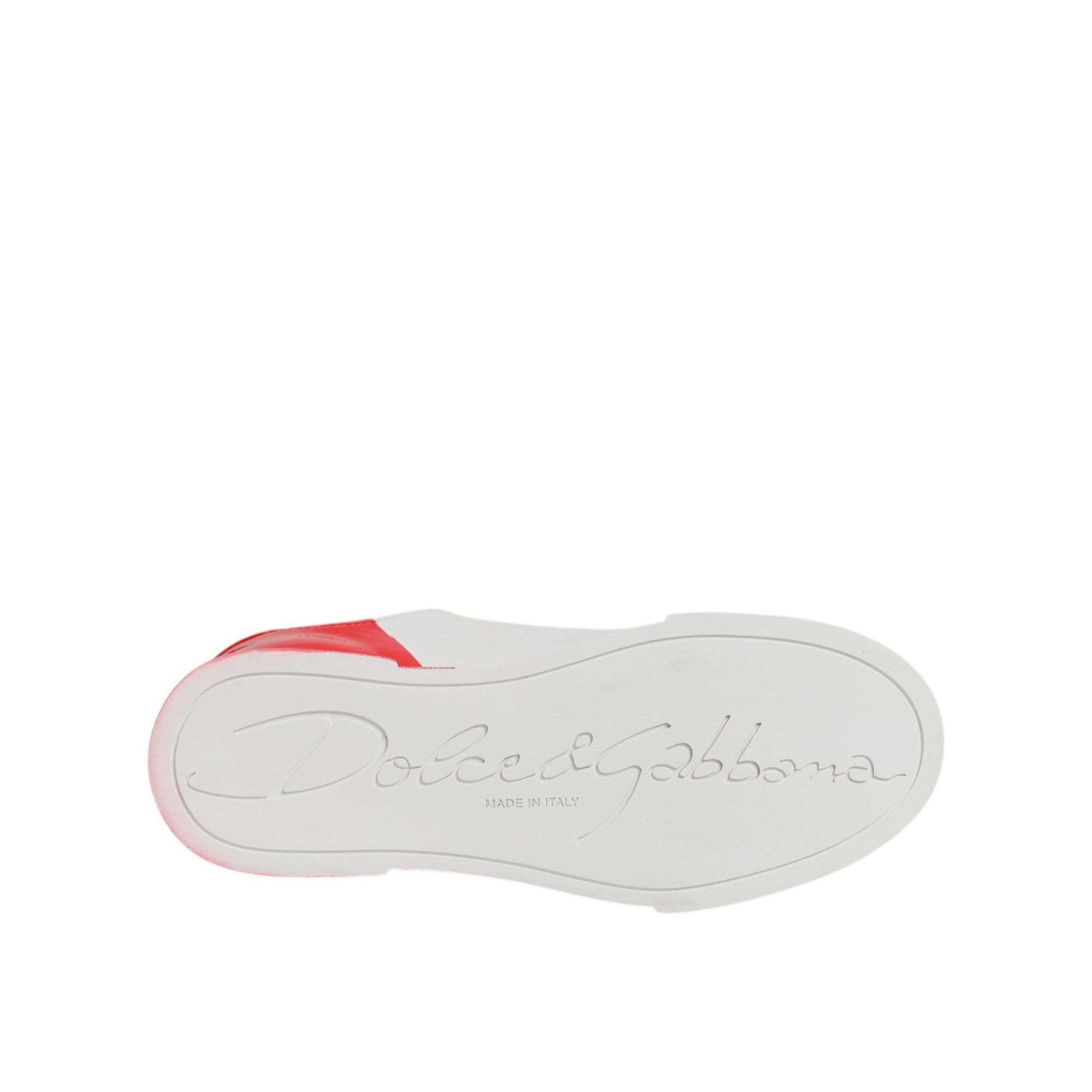 Dolce &amp; Gabbana White Red Logo Portofino Sneakers Shoes