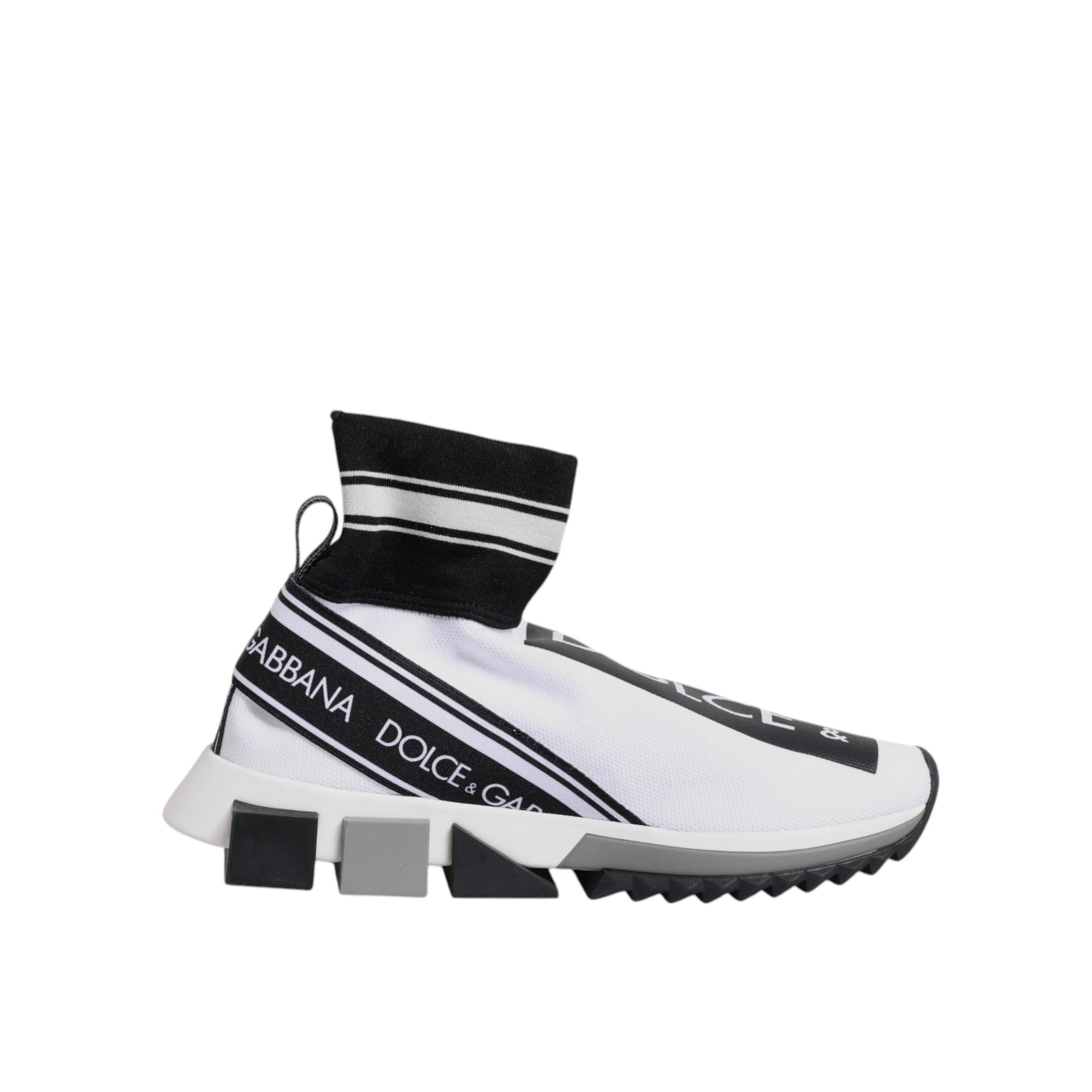 Dolce &amp; Gabbana White Black Sorrento Socks Sneakers Shoes