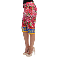 Dolce & Gabbana Multicolor Floral Silk Capri Pants