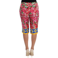 Dolce & Gabbana Multicolor Floral Silk Capri Pants