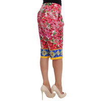 Dolce & Gabbana Multicolor Floral Silk Capri Pants