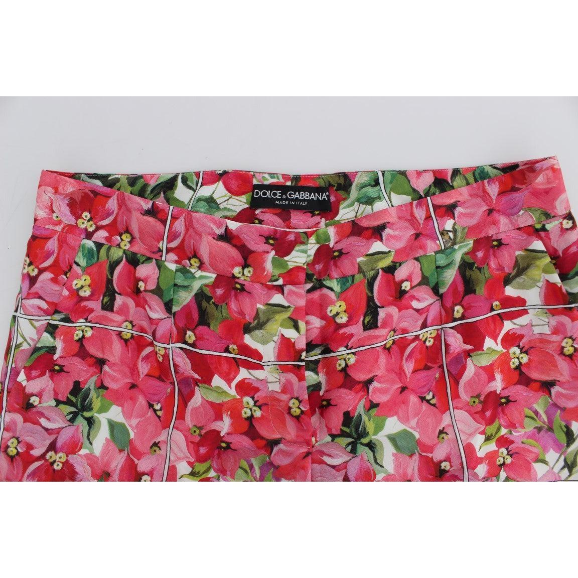 Dolce &amp; Gabbana Multicolor Floral Silk Capri Pants