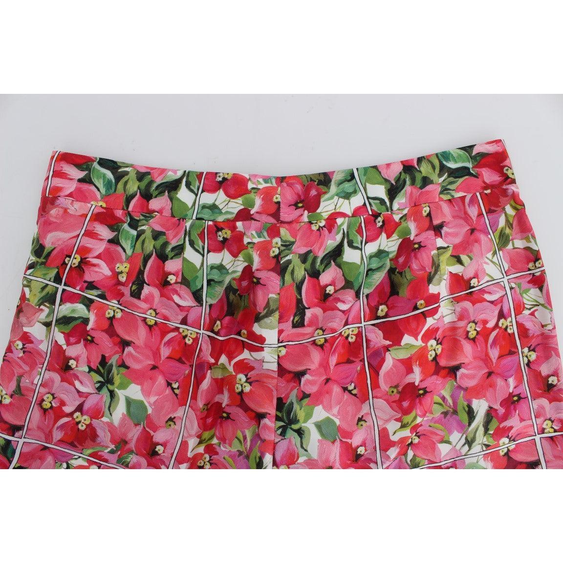 Dolce &amp; Gabbana Multicolor Floral Silk Capri Pants