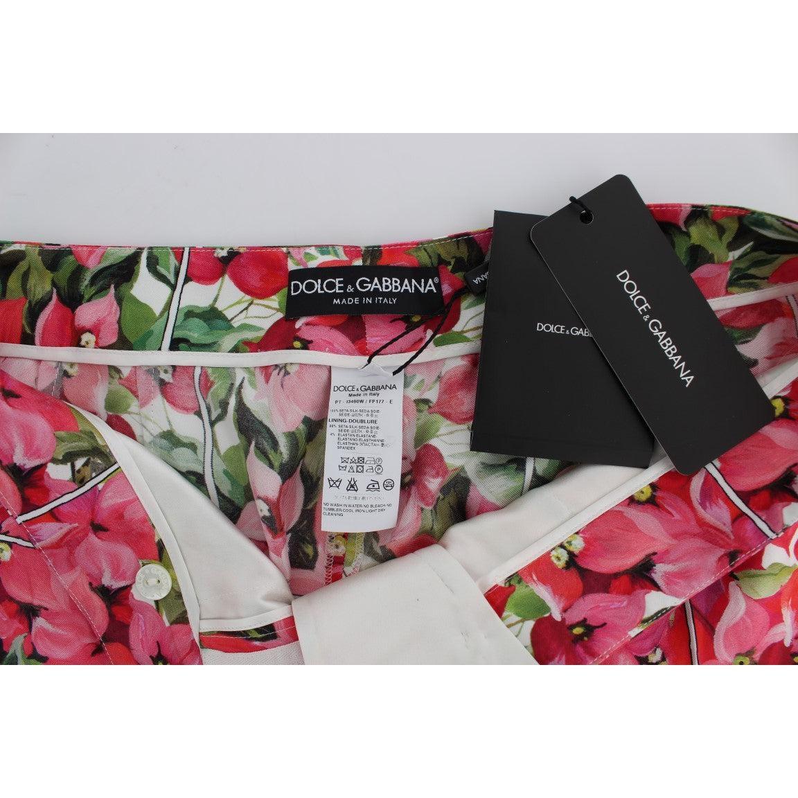Dolce &amp; Gabbana Multicolor Floral Silk Capri Pants