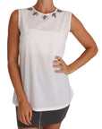 Dolce & Gabbana Elegant Embellished Sleeveless Silk Blouse