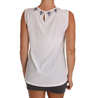 Dolce & Gabbana Elegant Embellished Sleeveless Silk Blouse