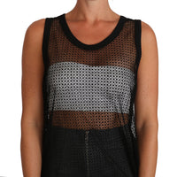 Dolce & Gabbana Elegant Sleeveless Black Mesh Top