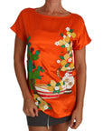 Dolce & Gabbana Sicilian Summer Silk Crystal-Embellished Top